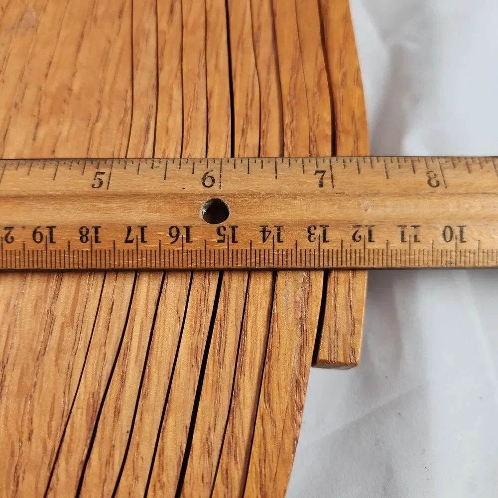 Handmade Collapsible Wooden Basket Peachwood Products Bellville OH 13